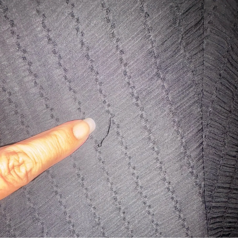 Zara Ruffled Textured Weave Long Sleeve Button Down Blouse Black Medium - Picture 13 of 15